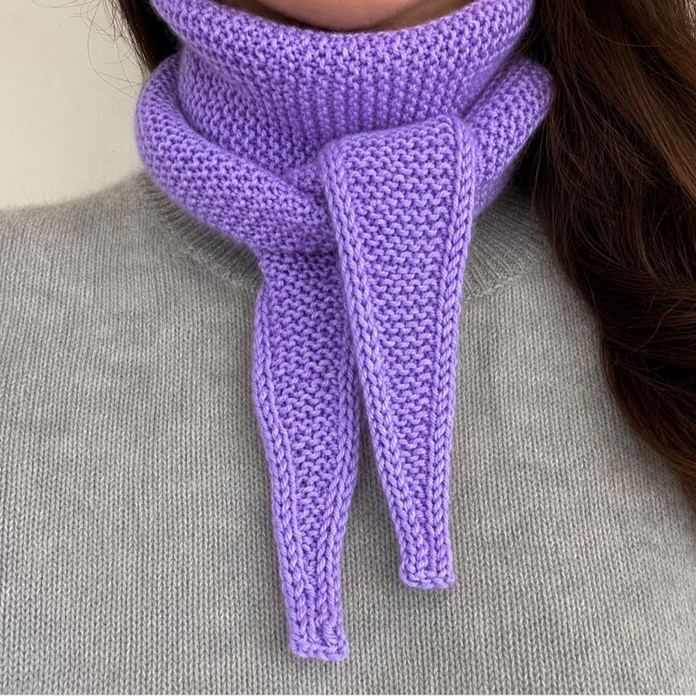 Purple hand made Sophie scarf 100% recycled cashmere